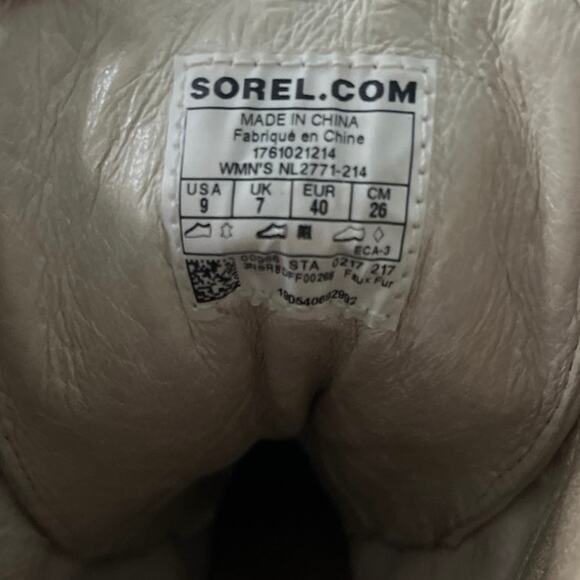 Sorel Womens Conquest Wedge Holiday Boots 9 Beach Fawn Leather Distressed - Picture 10 of 12